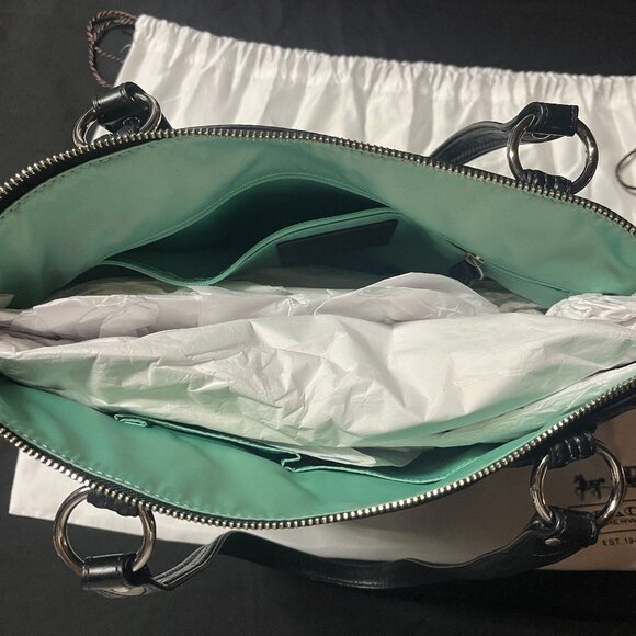 Coach poppy leather tote in black L1220-23441 - Picture 3 of 5